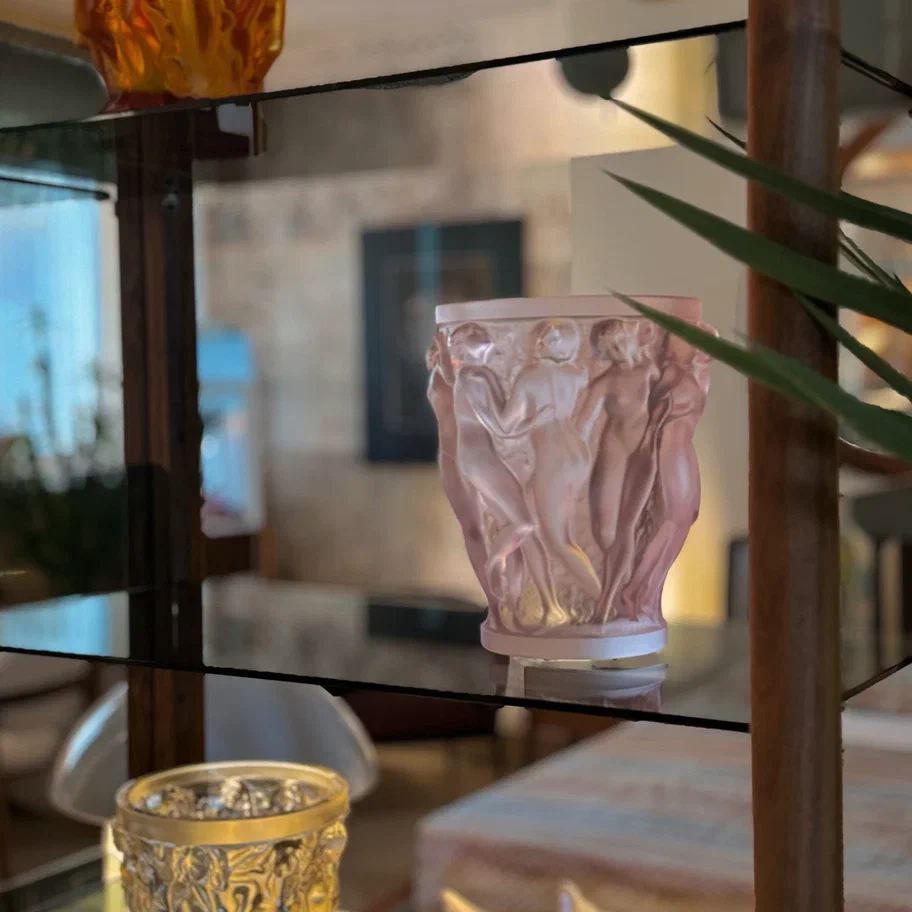 Bacchantes Vase Pink Luster Crystal Lalique