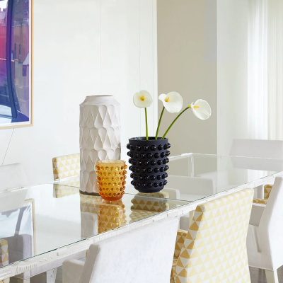 Mossi Vase Amber Crysral