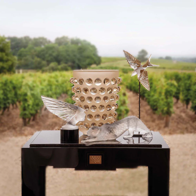 Mossi XXL Vase Gold Luster Crystal Lalique