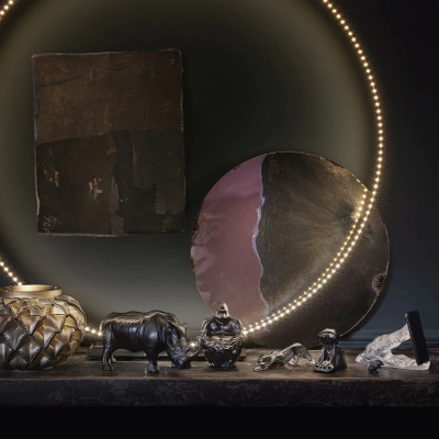 Zeila Panther Small Sculpture Grey Crystal Lalique