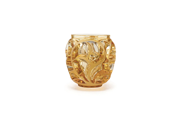Tourbillons Small  Vase Amber Crystal Lalique
