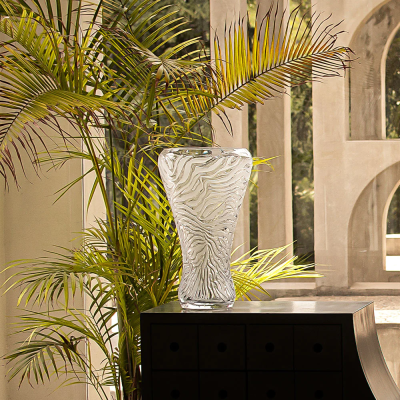 Zébre Vase Shiny Relief Lalique