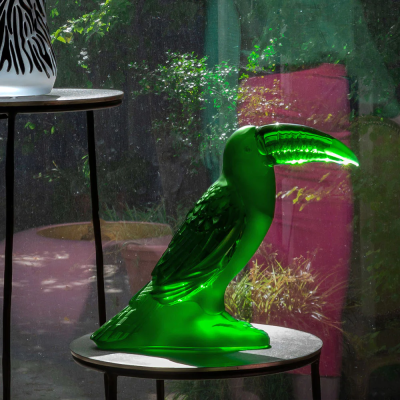 Toucan Sculpture Amazon Green Crystal Lalique