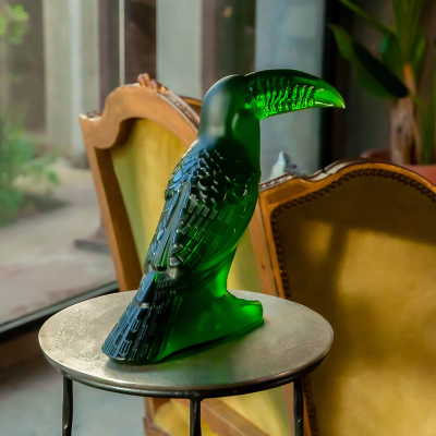 Toucan Sculpture Amazon Green Crystal Lalique
