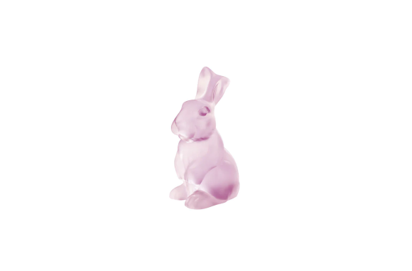 Toulouse Rabbit Sculpture Pink Crystal Lalique