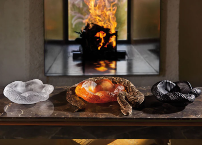 Serpent Bowl Ambre Crystal Lalique