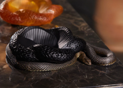 Serpent Bowl Black Crystal Lalique