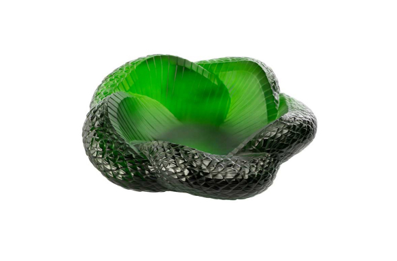 Serpent Bowl Green Amazon Crystal Lalique