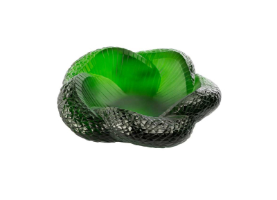 Serpent Bowl Green Amazon Crystal Lalique