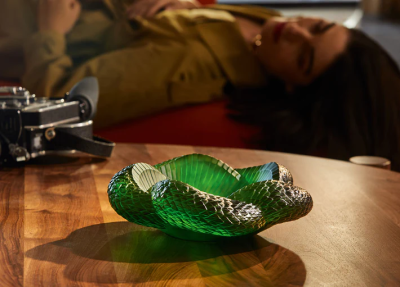 Serpent Bowl Green Amazon Crystal Lalique