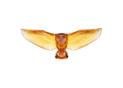 Barn Owl Sculpture Amber Crystal Lalique