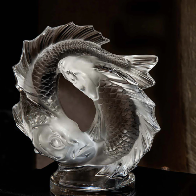 Double Fish Sculpture Lalique