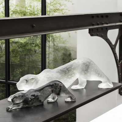 Zeila Panther Large Sculpture Clear Crystal Lalique