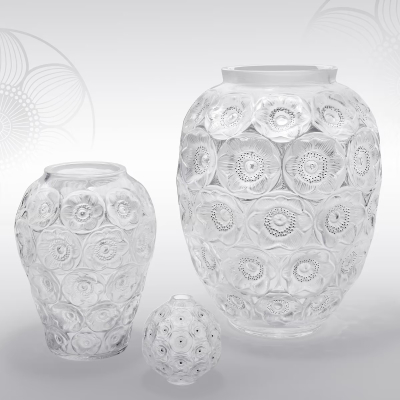 Anemones Grand Vase Clear Crystal Lalique