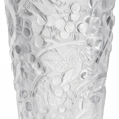 Merles Et Raisins Medium Vase Clear Crystal Lalique