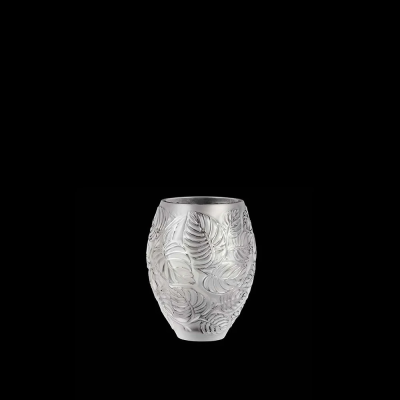 Feuilles Vase Clear Crystal Lalique