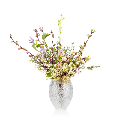 Feuilles Vase Clear Crystal Lalique