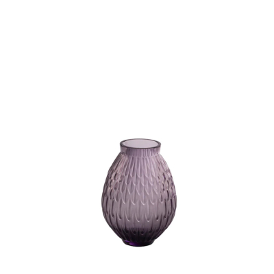 Plumes Small Vase Dusk Purple Crystal Lalique