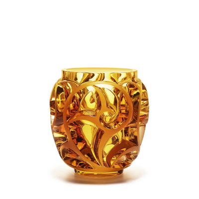 Tourbillons Vase Amber Crystal Lalique