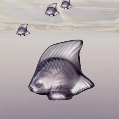 Fish Sulpture Dusk Purple Crystal Lalique