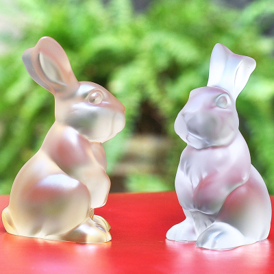 Toulouse Rabbit Sculpture Clear Crystal Lalique