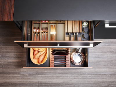 Smoked OAK Drawers and PAN Drawers Accessories Molteni&C