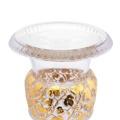 Versailles Vase Clear Crystal Gold Stamped Lalique