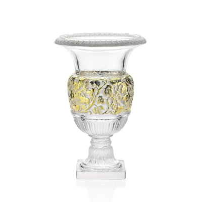Versailles Vase Clear Crystal Gold Stamped Lalique