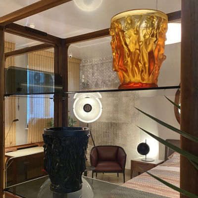 Sirénes Vase Amber Crystal Lalique & Terry Rodgers