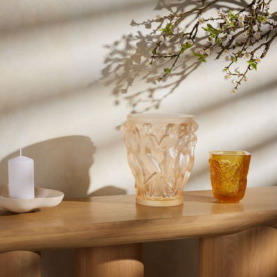 Bacchantes Vase Gold Luster Crystal Lalique