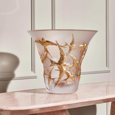 Hirondelles Flared Vase Lalique
