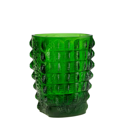 Croco Vase Green Amazon Crystal Lalique