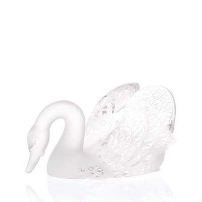 Swan Head Down Sculpture Clear Crystal Lalique