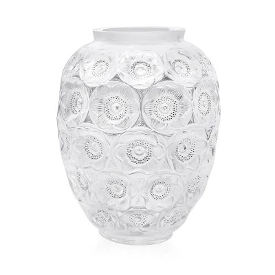 Anemones Grand Vase Clear Crystal Lalique