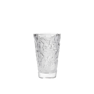 Merles Et Raisins Medium Vase Clear Crystal Lalique