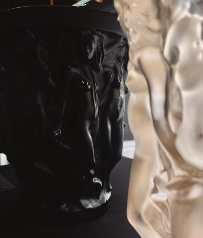 Sirénes Vase Black Crystal Lalique & Terry Rodgers