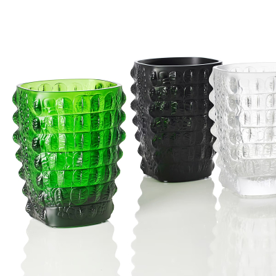 Croco Vase Black Crystal Lalique