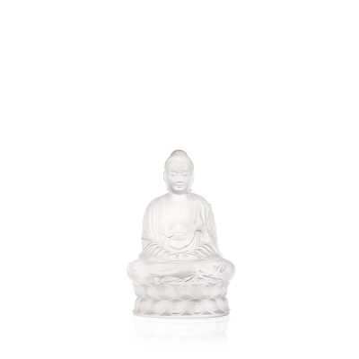 Small Buddha Sculpture Clear Crystal Lalique