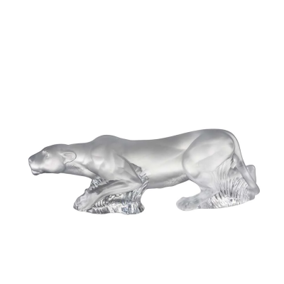 Timbavati Lioness Sculpture Clear Crystal Lalique