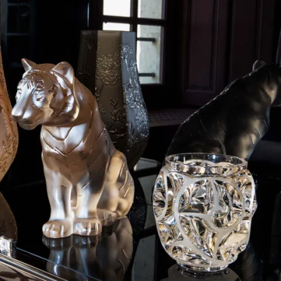 Tourbillons Small Vase Gold Luster Crystal Lalique