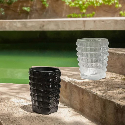 Croco Vase Black Crystal Lalique