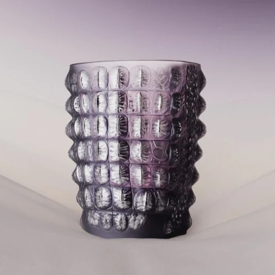 Croco Vase Purpel Crystal Lalique