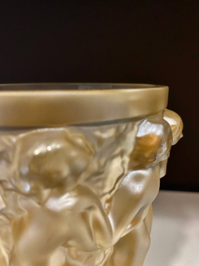 Bacchantes Small Vase Gold Luster Crystal Lalique