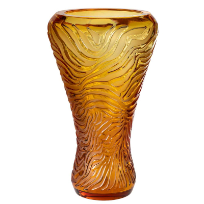 Tigre Vase Amber Crystal Lalique