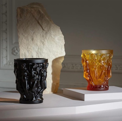 Sirénes Vase Black Crystal Lalique & Terry Rodgers