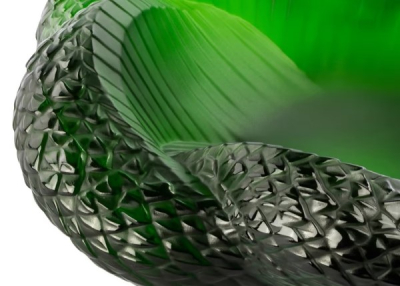 Serpent Bowl Green Amazon Crystal Lalique