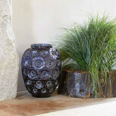 Anemones Grand Vase Blur Crystal Lalique