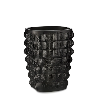 Croco Vase Black Crystal Lalique