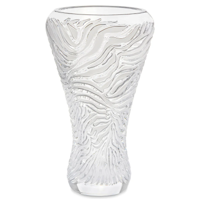 Zébre Vase Clear Satin Finish Relief Crystal Lalique