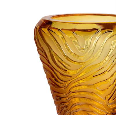 Tigre Vase Amber Crystal Lalique